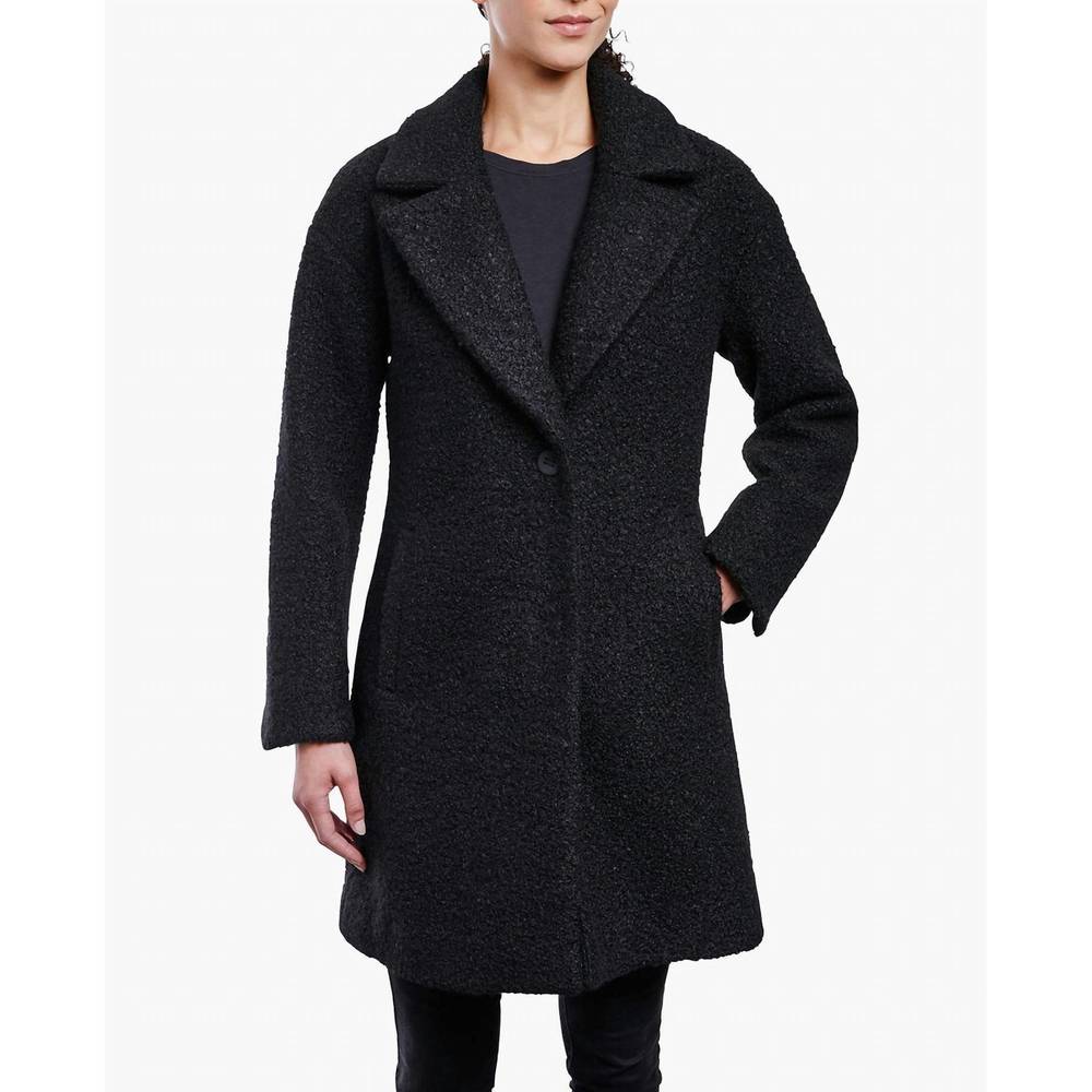 NEW LONDON FOG single button-front 35" peacoat in black
